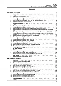 VW Touran 1T 2003-2015 general body repairs interior repair workshop manual pdf