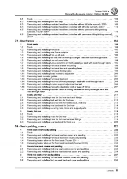 VW Touran 1T 2003-2015 general body repairs interior repair workshop manual pdf