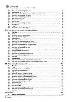 VW Touran 1T 2003-2015 general body repairs exterior repair workshop manual pdf
