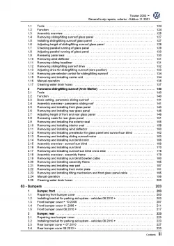 VW Touran 1T 2003-2015 general body repairs exterior repair workshop manual pdf