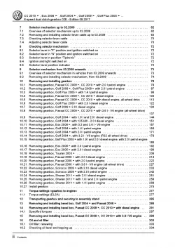 VW Touran 1T (03-15) 6 speed dual clutch gearbox 02E repair workshop manual pdf