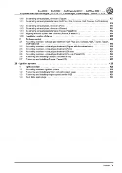 VW Touran 1T 2003-2015 4-cyl. 1.4l petrol engines 140-179 hp repair manual pdf