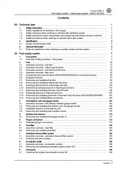 VW Touran 1T (03-15) fuel supply system natural gas engines workshop manual pdf
