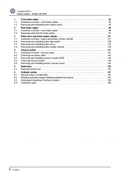 VW Touran type 5T from 2015 brake systems repair workshop manual pdf ebook