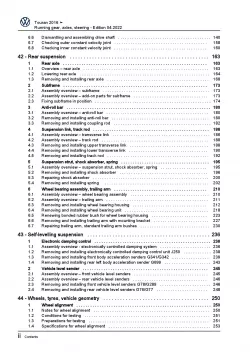 VW Touran 5T from 2015 running gear axles steering repair workshop manual pdf