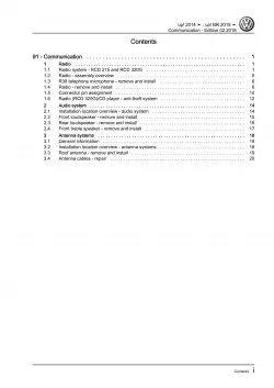 VW Up! 121 2011-2016 communication radio navigation repair workshop manual pdf