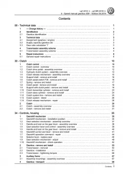 VW Up! 121 2011-2016 5 speed manual gearbox 0DF repair workshop manual pdf