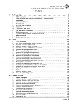 VW Up! type AA from 2016 5 speed manual gearboxes 02T 0DF workshop manual pdf