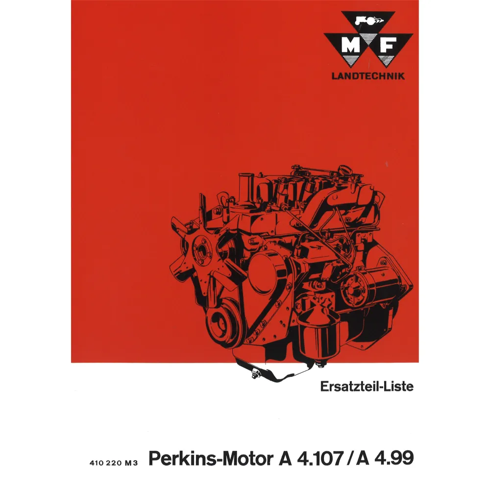 Massey Ferguson Perkins Motor A 4.107/A 4.99 Ersatzteilliste Ersatzteilkatalog