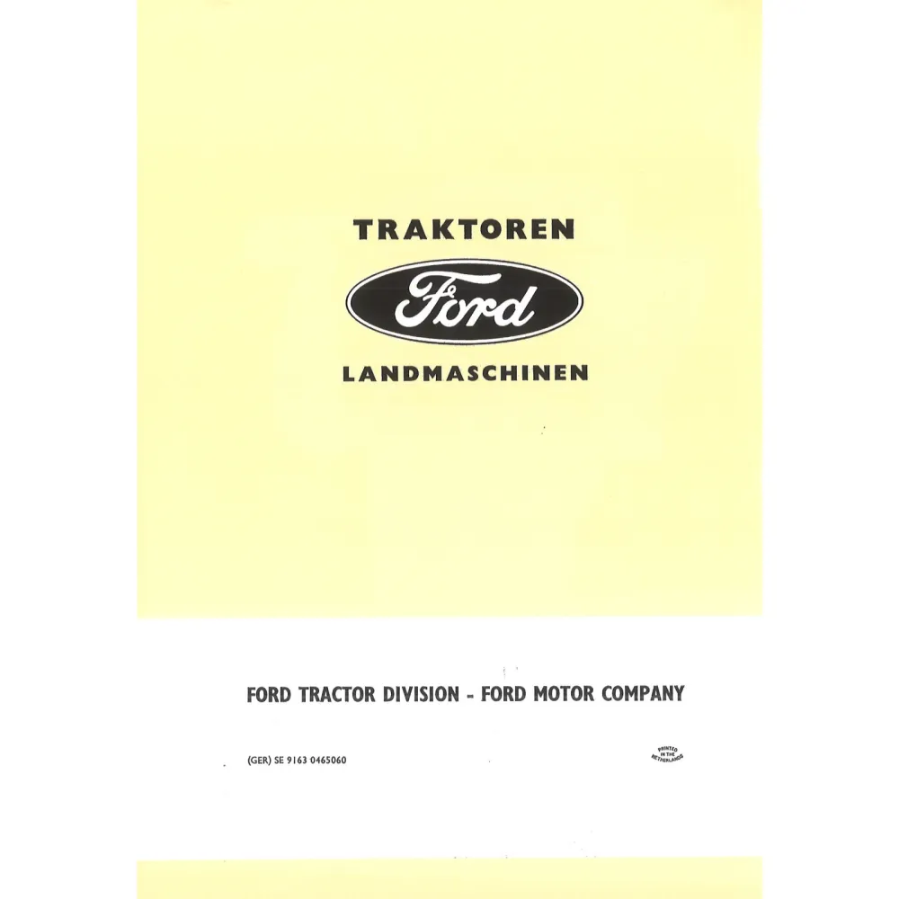 Produktbild von Ford Bedienungsanleitung Traktor 2000 & 3000 – Original Ab April 1968, Deutsch