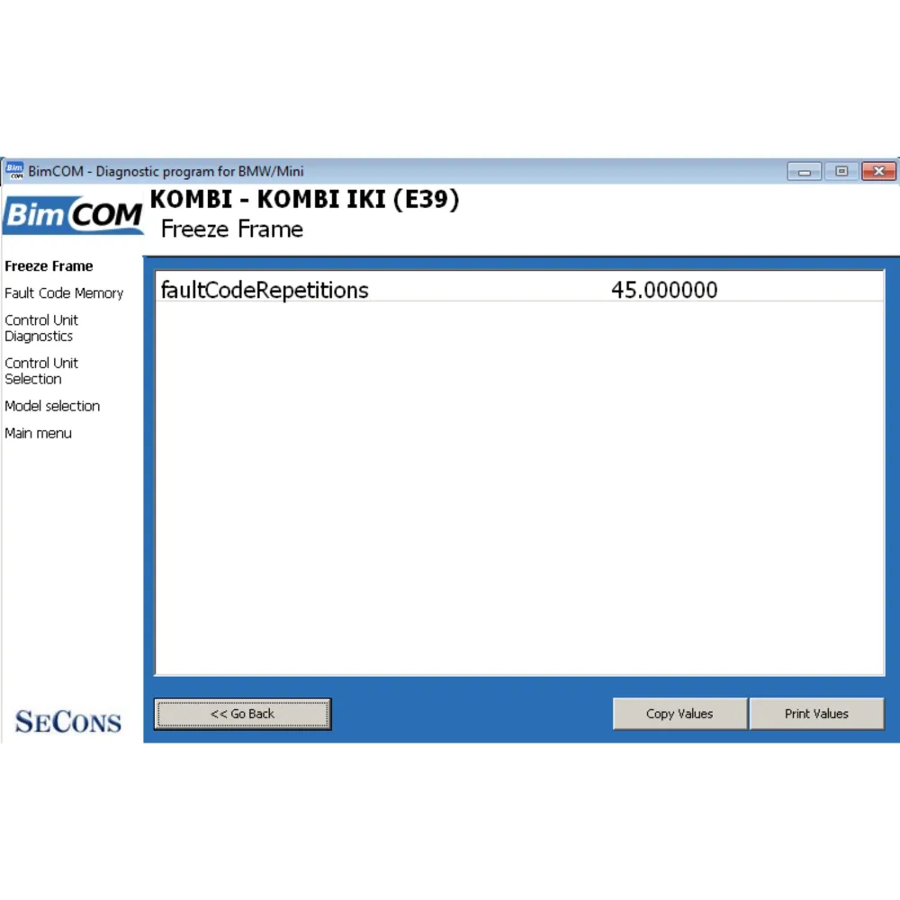 Anzeige der Umgebungsbedingungen von BimCom.