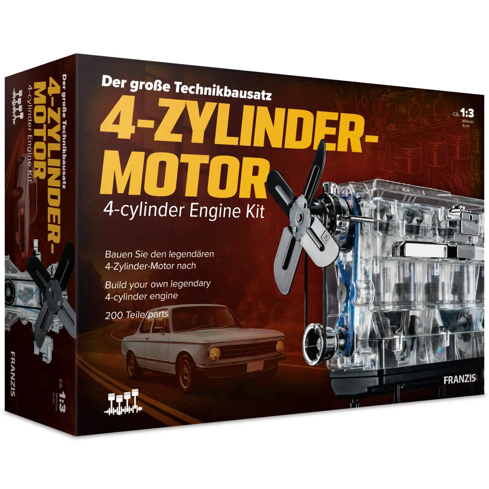4-Zylinder Motor Lernpaket zum selber Bauen Bausatz Modellbau Franzis Verlag