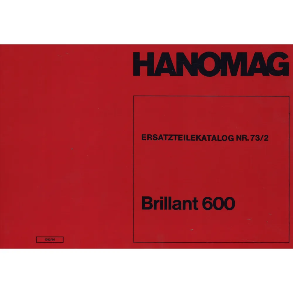 Hanomag Brillant 600 Standardschlepper Ersatzteilliste Ersatzteilkatalog
