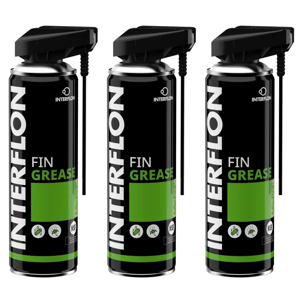 Interflon Fin Grease 3x 300ml Spray transp. Mehrzweckfett Schmiermittel MicPol