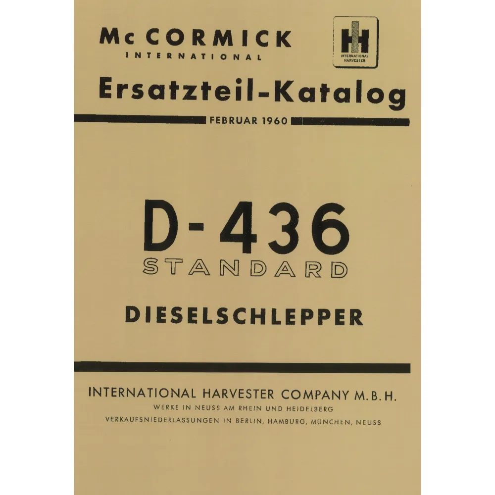 Mc Cormick Standard Dieselschlepper 36 PS D436 Traktor Ersat