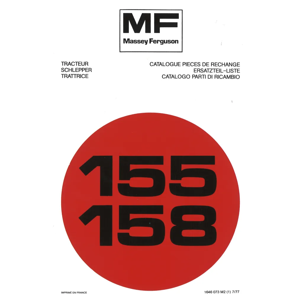Massey Ferguson 155 158 M2 AD4 203 Dieselmotor Ersatzteilliste Ersatzteilkatalog