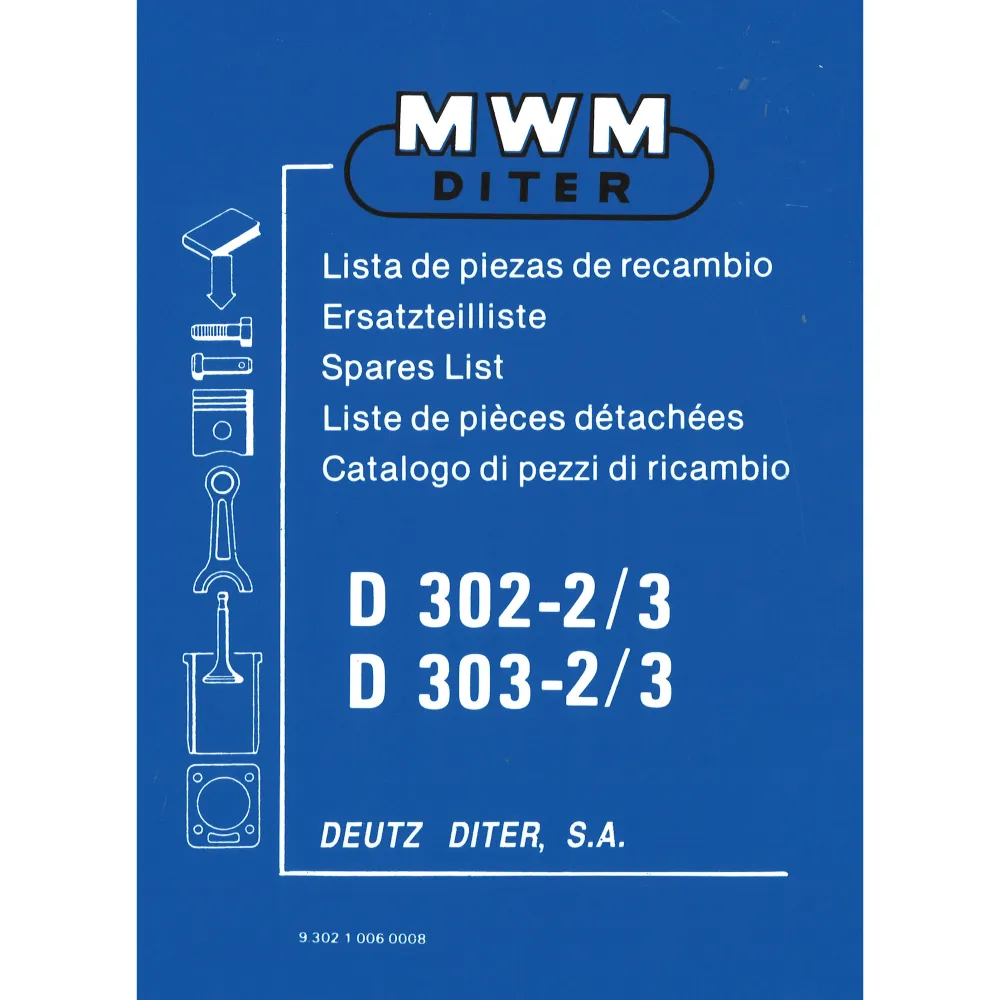 MWM D302-2/3 D303-2/3 Dieselschlepper Ersatzteilliste Ersatzteilkatalog