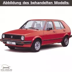 VW Golf II - Typ 19/191/192/193/194 - Baujahre von 1984 bis 1992 - Fahrzeugabschnitt: Fahrwerk, Achsen, Lenkung Bremsen, Bremsbeläge, Bremsscheiben, Handbremse, Trommelbremse, Spurvermessung - Reparaturanleitungen zur Reparatur in Eigenregie für Anfänger, Hobbyschrauber und Profis.