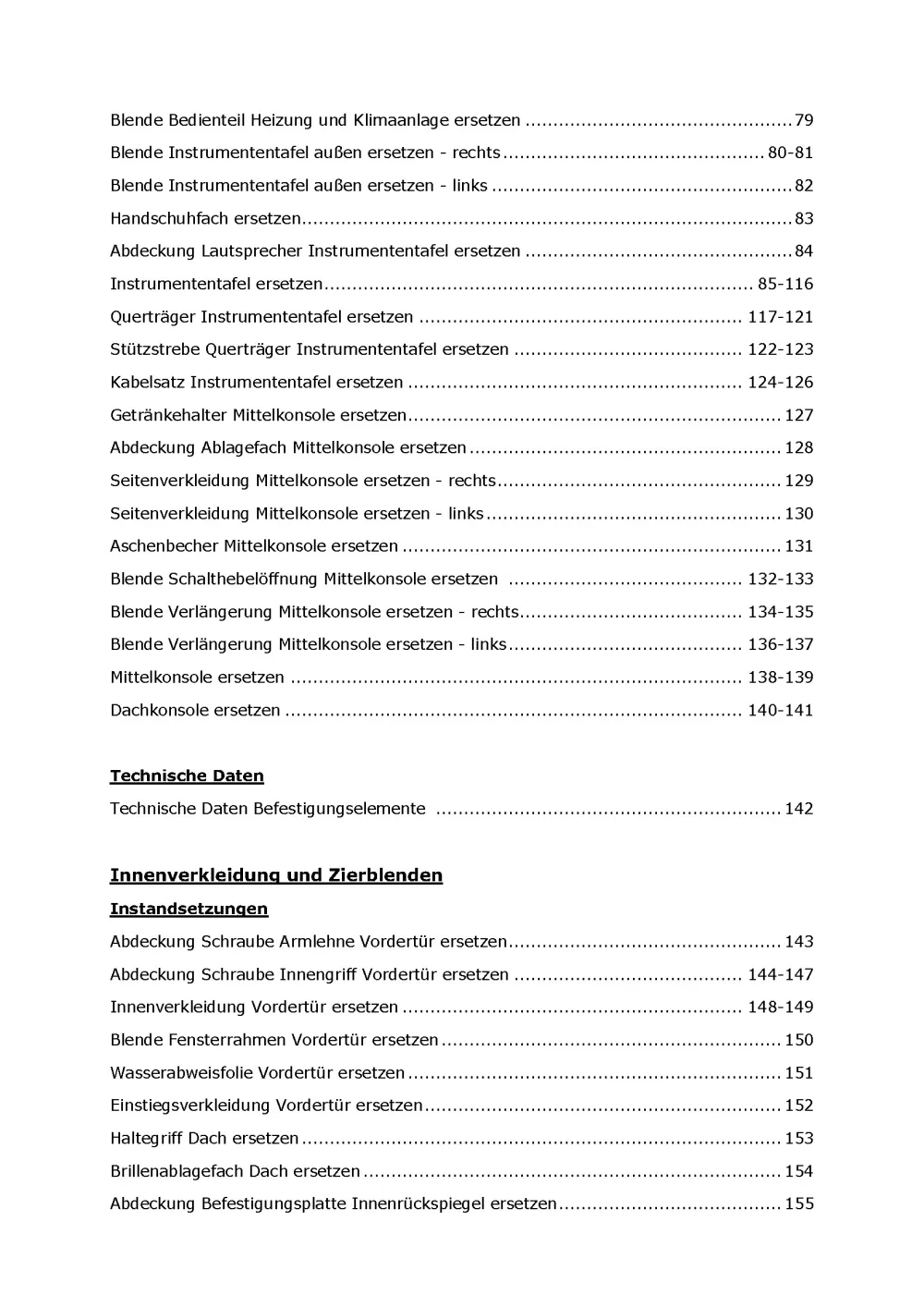 Opel Adam Typ M13 2012-2019 Karosserie Anbauteile Verkleidung Reparaturanleitung