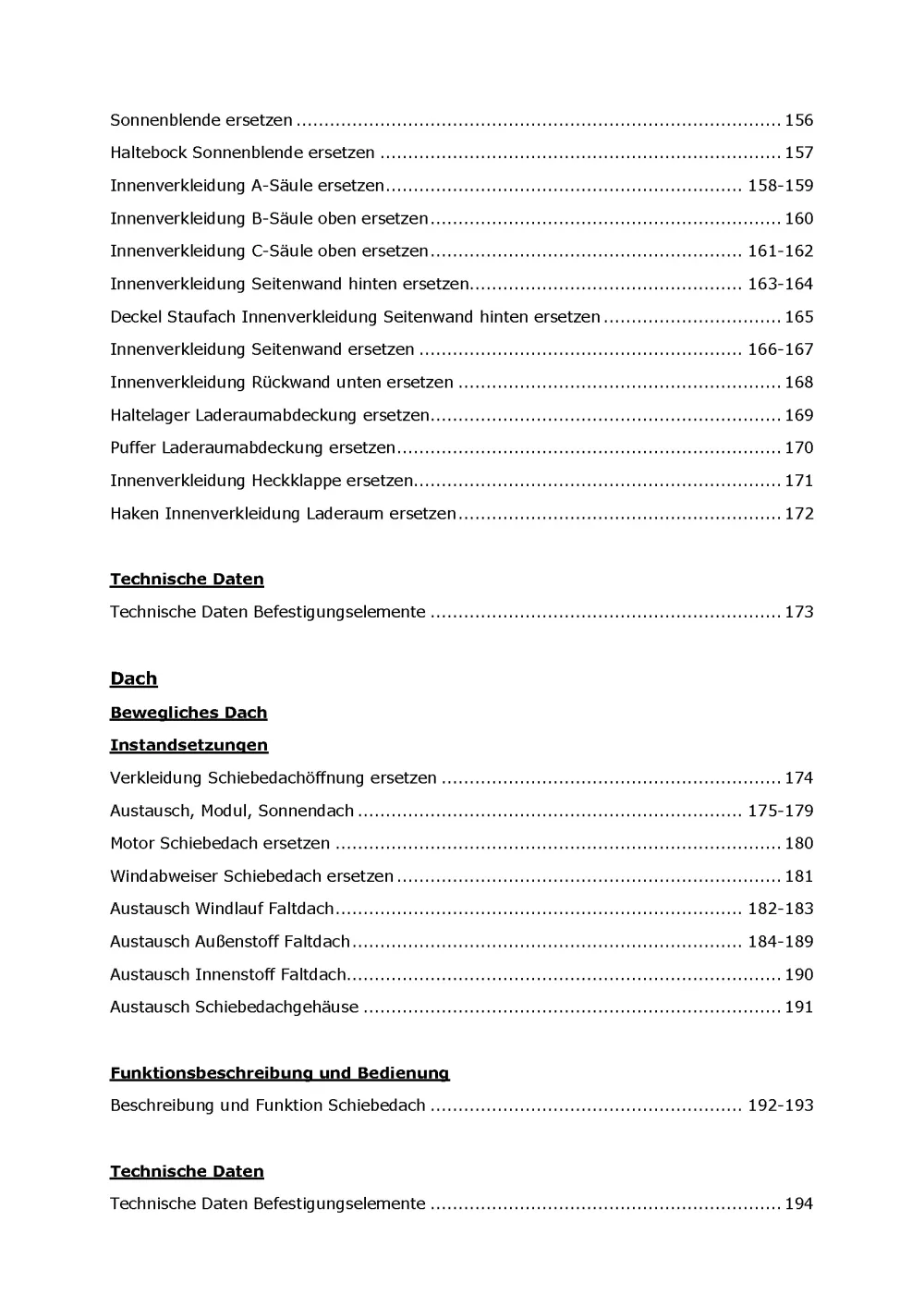 Opel Adam Typ M13 2012-2019 Karosserie Anbauteile Verkleidung Reparaturanleitung