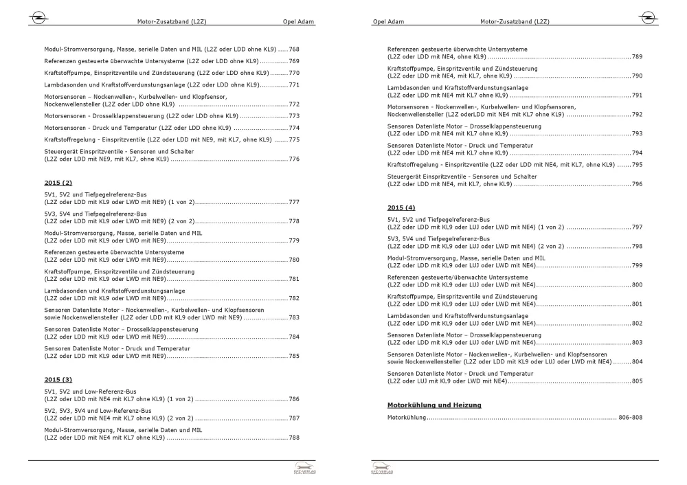 Opel Adam M13 12-19 1,4l Benzin/Gasmotor 87 PS L2Z Zusatzband Reparaturanleitung