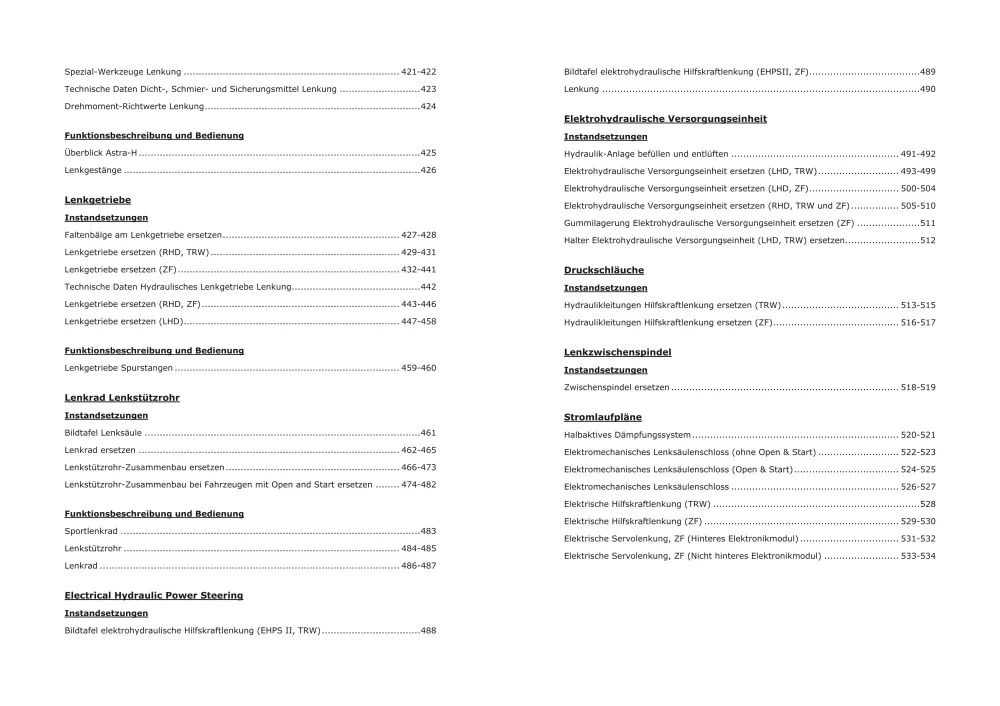 Opel Astra H Typ A04 2004-2010 Fahrwerk Achsen Lenkung Reparaturanleitung