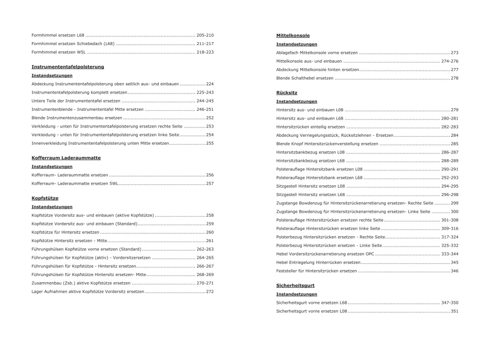 Opel Corsa D Typ S07 Baujahre 2006-2014 Karosserieausstattung Reparaturanleitung