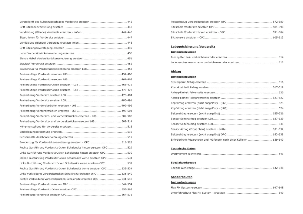 Opel Corsa D Typ S07 Baujahre 2006-2014 Karosserieausstattung Reparaturanleitung