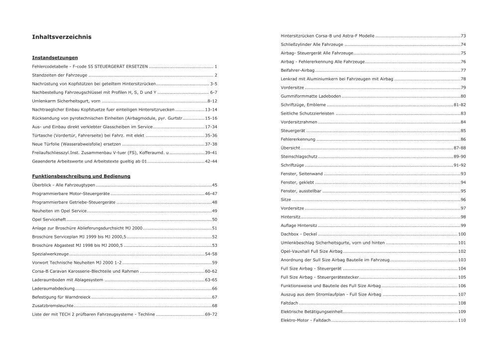 Opel Corsa B Typ S93 Baujahre 1993-2000 Karosserieausstattung Reparaturanleitung