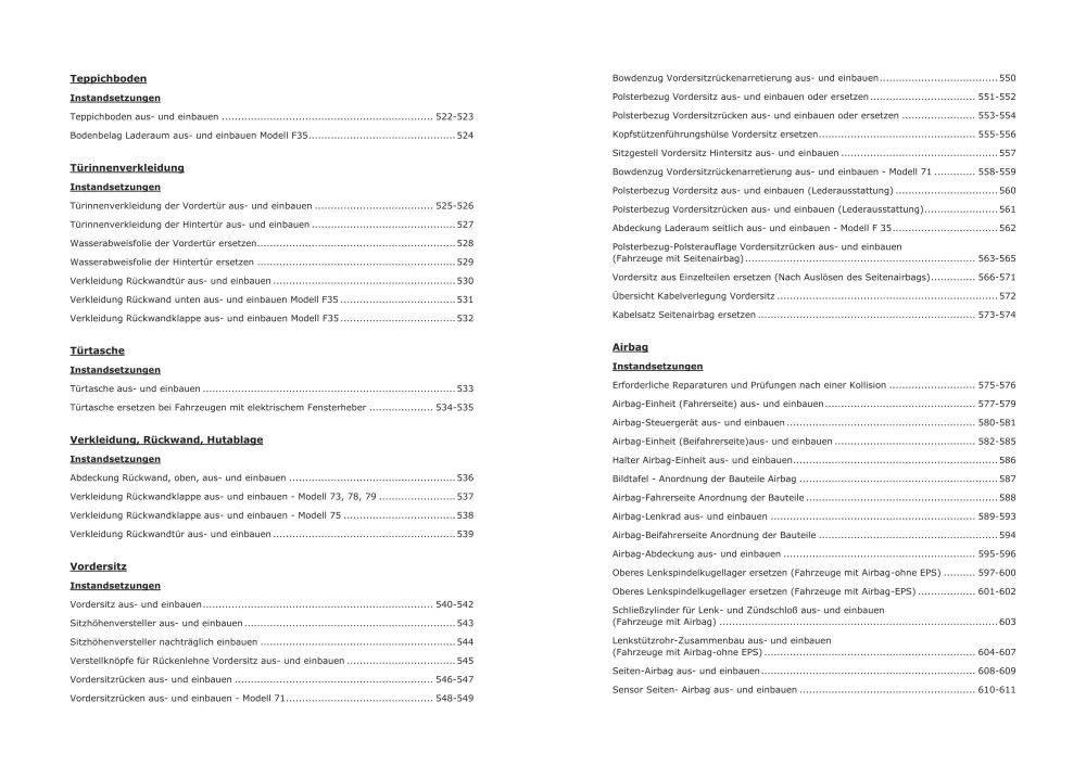 Opel Corsa B Typ S93 Baujahre 1993-2000 Karosserieausstattung Reparaturanleitung