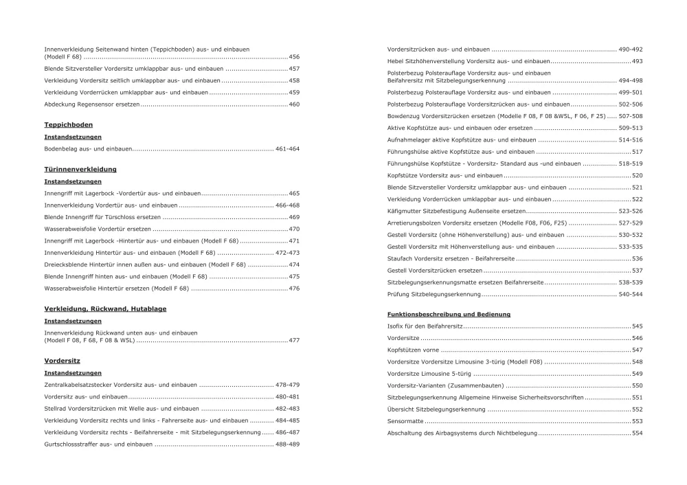 Opel Corsa C Typ X01 Baujahre 2000-2006 Karosserieausstattung Reparaturanleitung