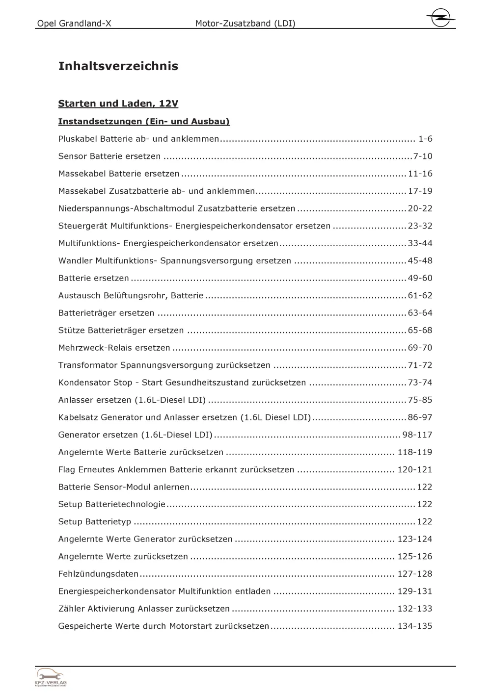 Opel Grandland A18 (17-24) Dieselmotor 120 PS Zusatzband LDI Reparaturanleitung