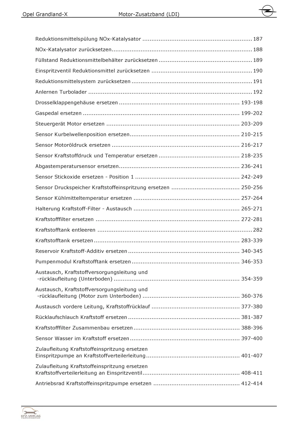 Opel Grandland A18 (17-24) Dieselmotor 120 PS Zusatzband LDI Reparaturanleitung