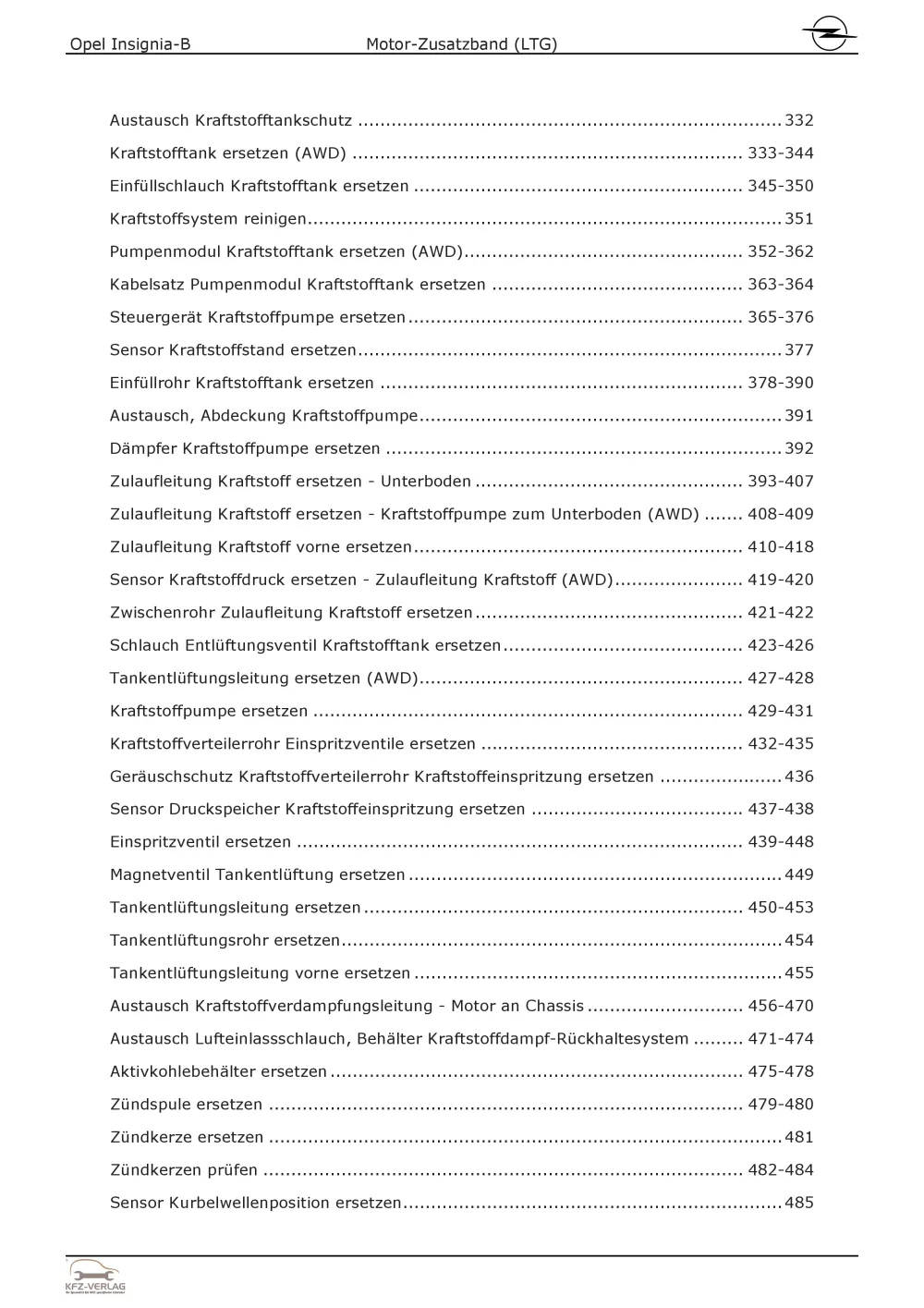 Opel Insignia B Z18 (17-22) Benzinmotor Zusatzband 250 PS LTG Reparaturanleitung
