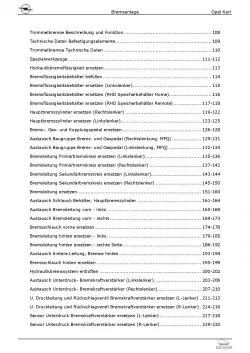 Opel Karl Typ C16 2015-2019 Bremsanlagen Bremsen System Reparaturanleitung Buch