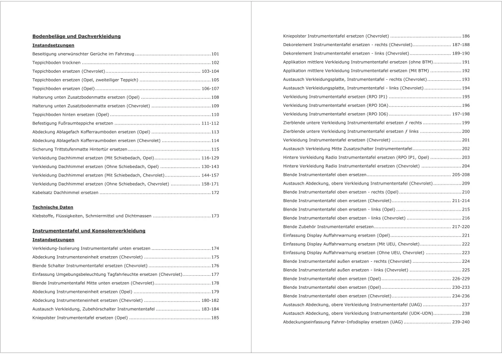 Opel Mokka J13 2012-2019 Karosserie Anbauteile Verkleidungen Reparaturanleitung