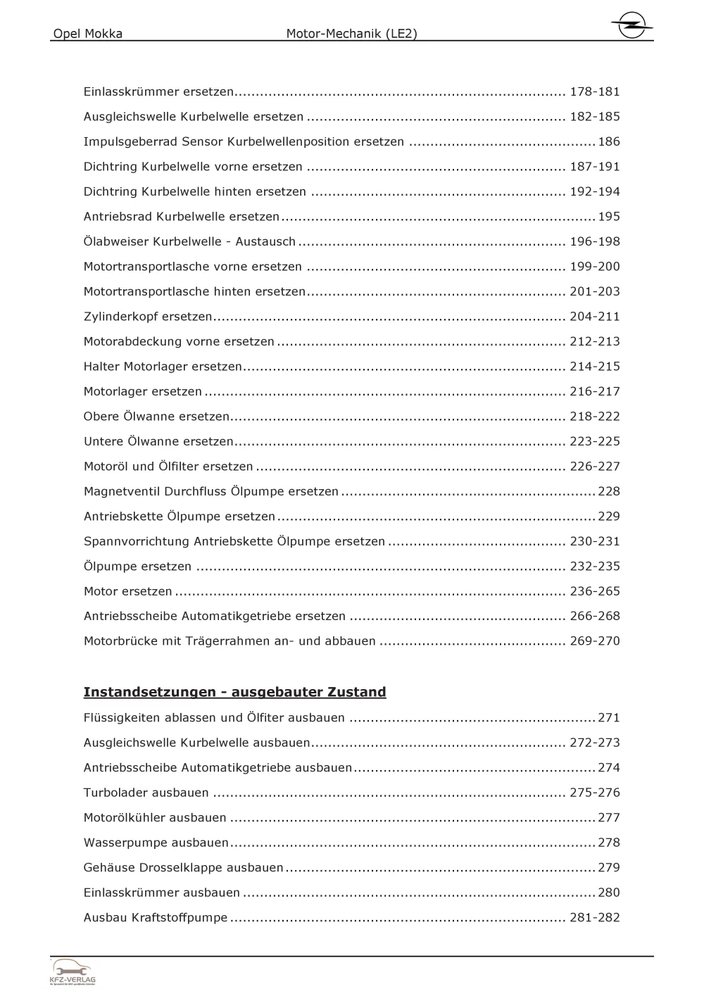 Opel Mokka Typ J13 (12-19) 4-Zyl. 1,4l Benzinmotor 152 PS LE2 Reparaturanleitung