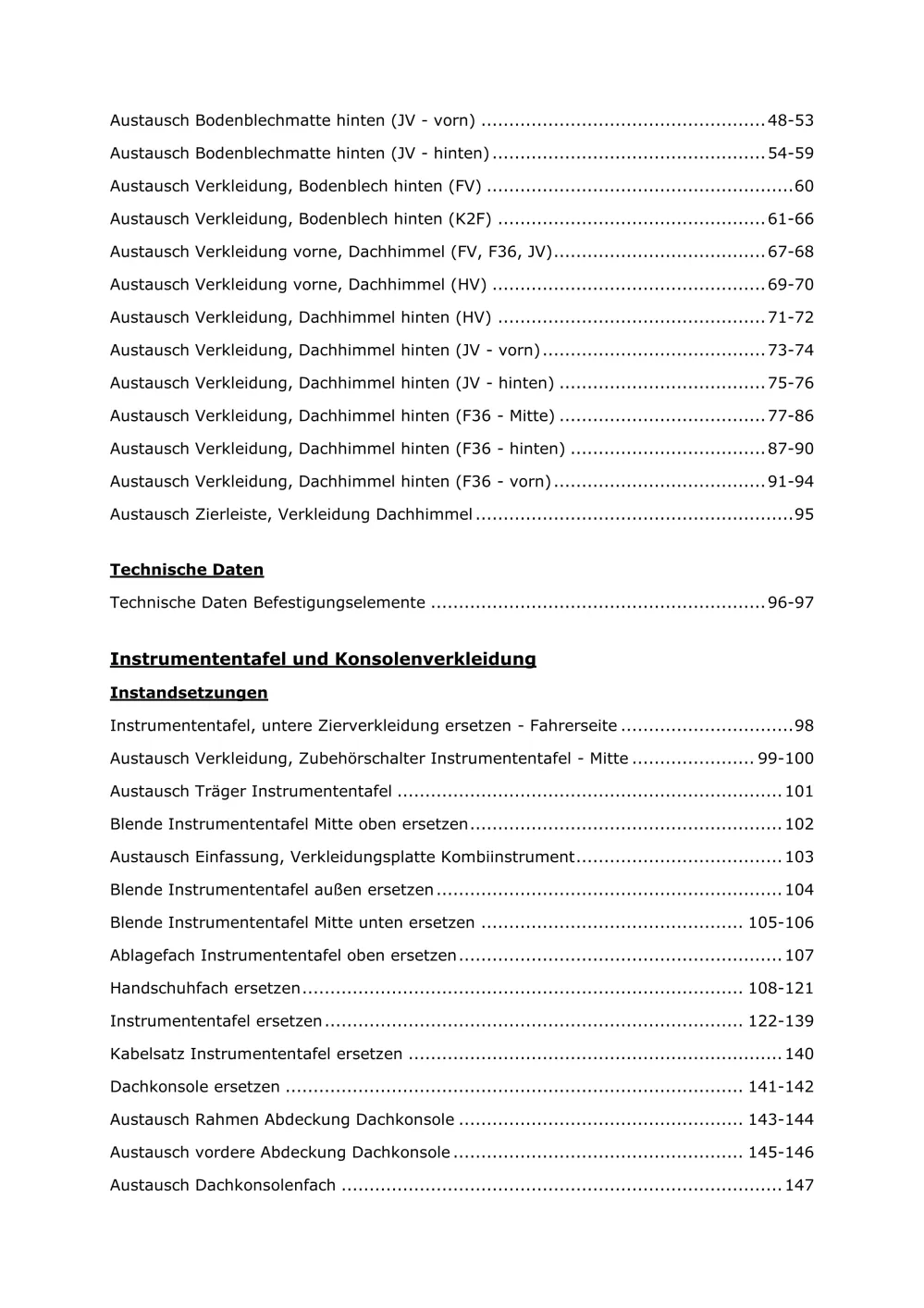 Opel Movano B X62 2010-2020 Karosserie Anbauteile Verkleidung Reparaturanleitung
