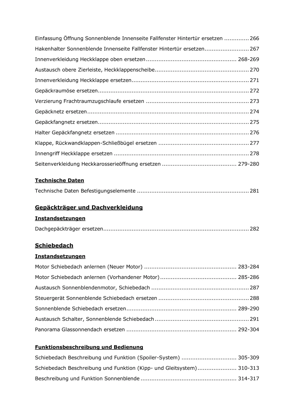 Opel Zafira C P12 2011-2019 Karosserie Anbauteile Verkleidung Reparaturanleitung