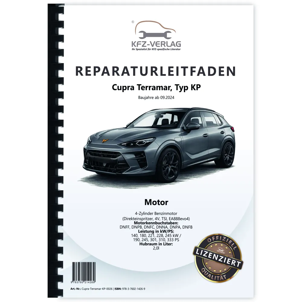Cupra Terramar KP ab 2024 4-Zyl. Benzinmotor 2,0l 190-333 PS Reparaturanleitung