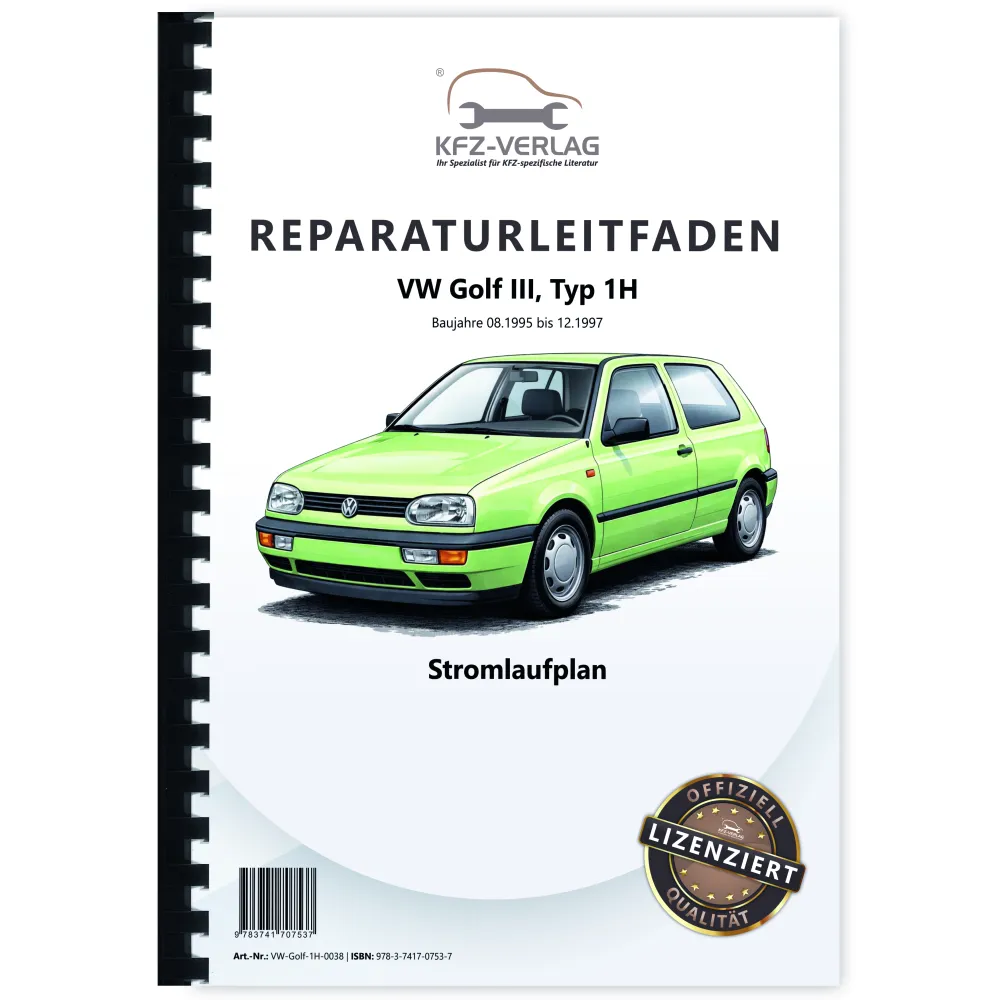 VW Golf 3 Typ 1H 1995-1997 Schaltplan Stromlaufplan Verkabelung Elektrik Pläne