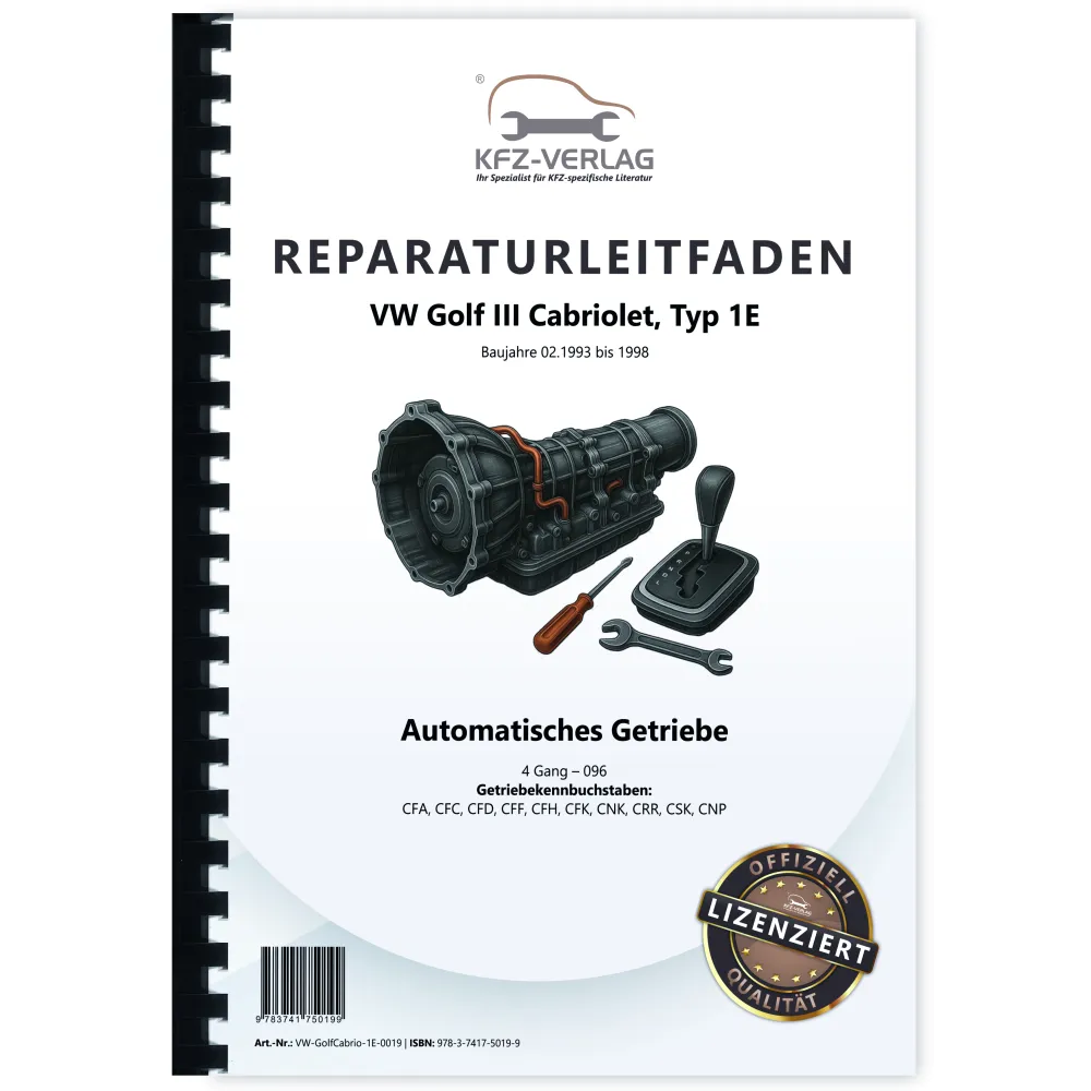 VW Golf 3 Cabrio 1E 1993-1998 4 Gang Automatikgetriebe 096 Reparaturanleitung