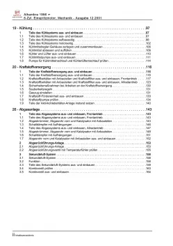 Seat Alhambra 7V 1995-2010 6-Zyl. Benzinmotor Mechanik 174 PS Reparaturanleitung