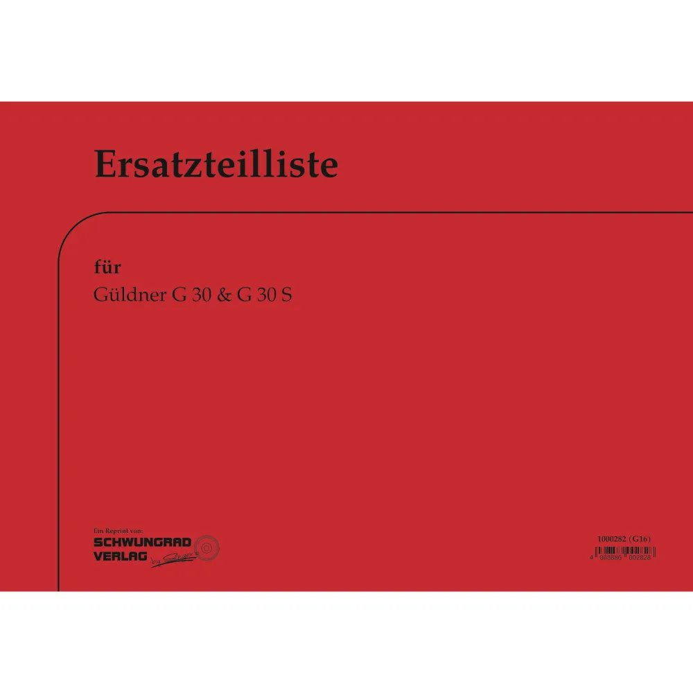 Linde-Güldner G30 G30S (Ausgabe 1966) Traktor Ersatzteilliste Ersatzteilkatalog