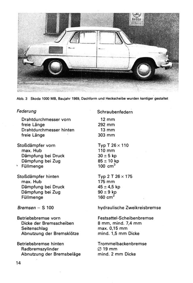 Ich fahre einen Skoda 1000MB, S 100 Kontrolltipps Reparaturtipps Transpress