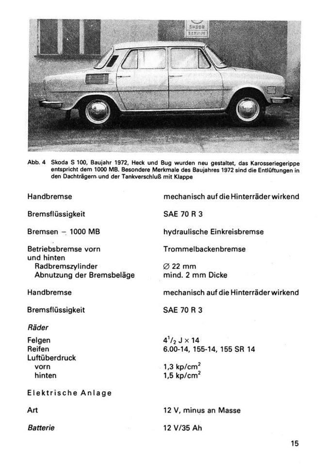 Ich fahre einen Skoda 1000MB, S 100 Kontrolltipps Reparaturtipps Transpress