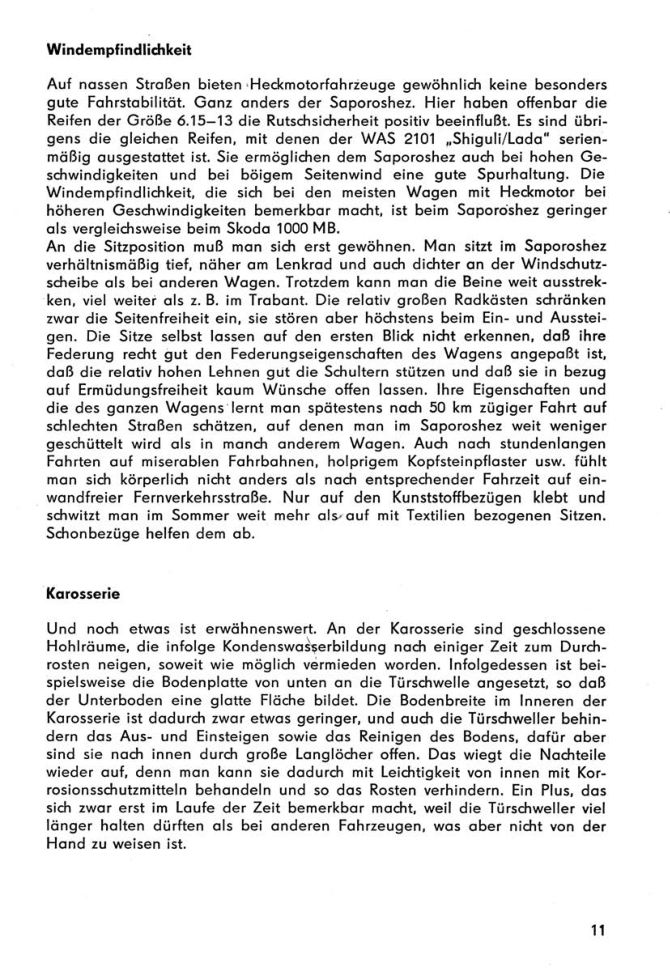 Ich fahre einen Saporoshez 965A/966/968/968A Kontroll-/Reparaturtipps Transpress
