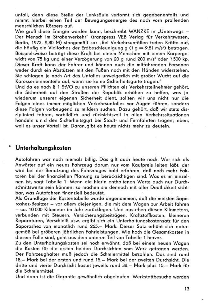 Ich fahre einen Saporoshez 965A/966/968/968A Kontroll-/Reparaturtipps Transpress