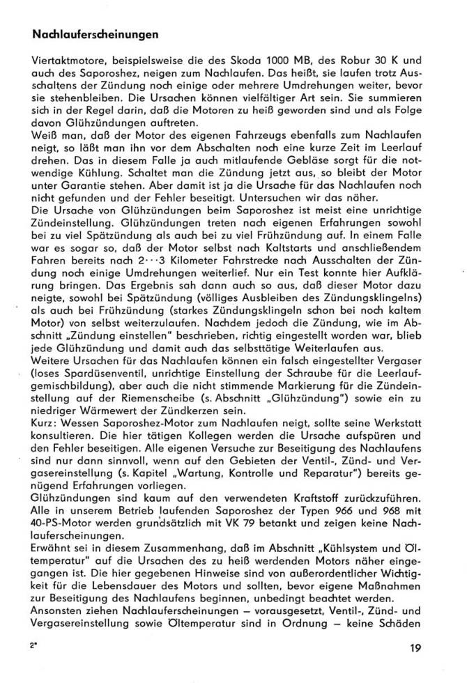 Ich fahre einen Saporoshez 965A/966/968/968A Kontroll-/Reparaturtipps Transpress