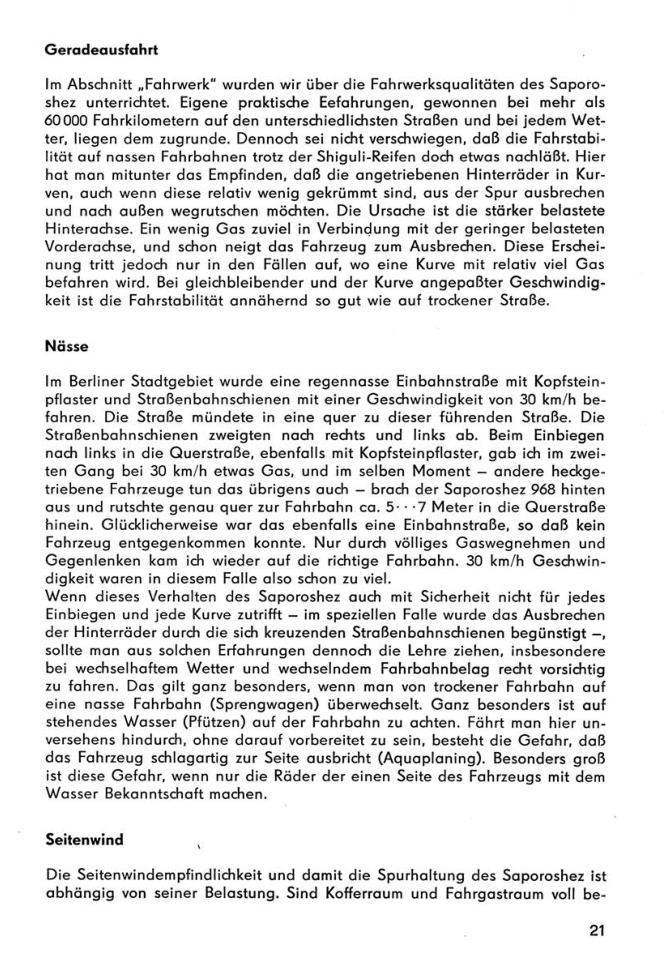 Ich fahre einen Saporoshez 965A/966/968/968A Kontroll-/Reparaturtipps Transpress